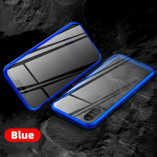 Magnetic Tempered Glass Metal Case for iPhone