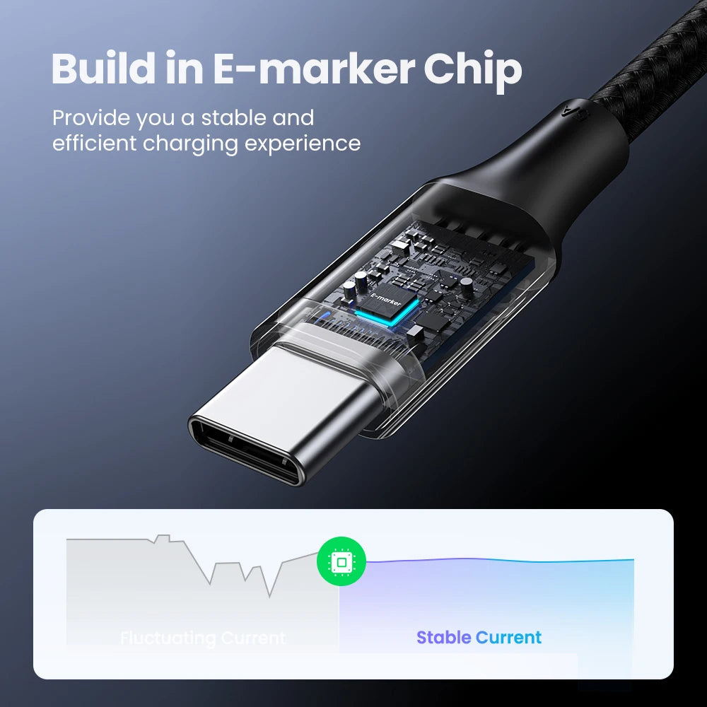 Heavy-Duty Braided 100W USB-C to USB-C Cable 1m
