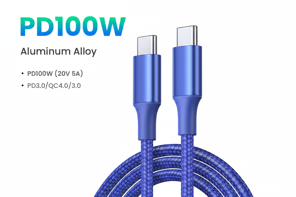 Heavy-Duty Braided 100W USB-C to USB-C Cable 1m