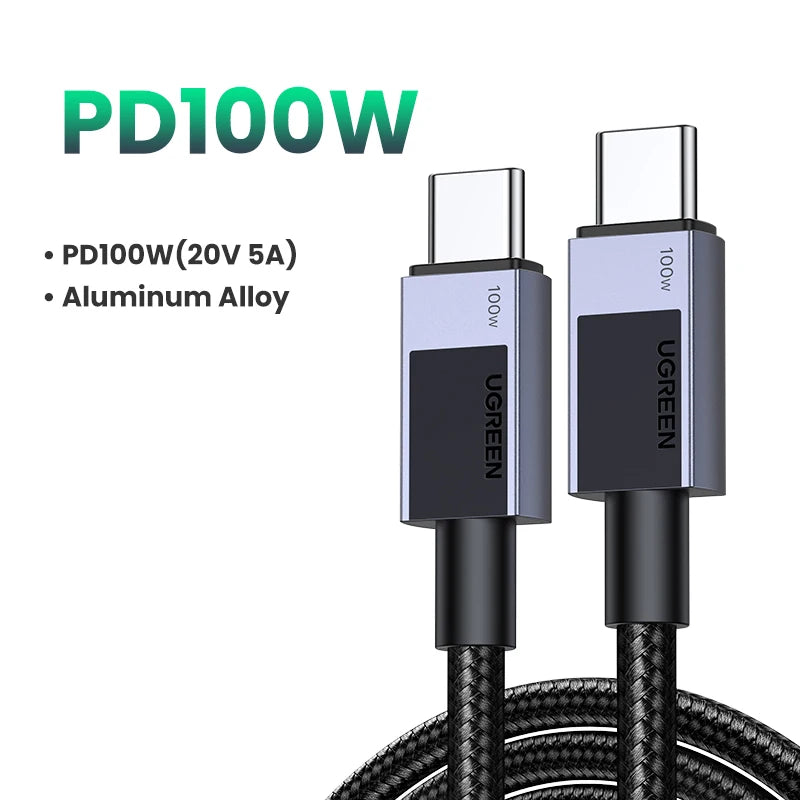 Heavy-Duty Braided 100W USB-C to USB-C Cable 2m