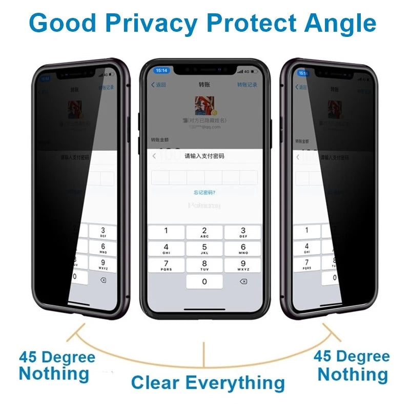 Magnetic Tempered Glass Metal Case for iPhone