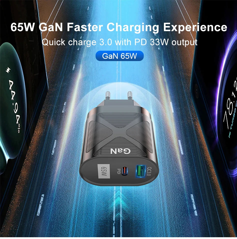 Premium 65W Dual-Port GaN Adapter